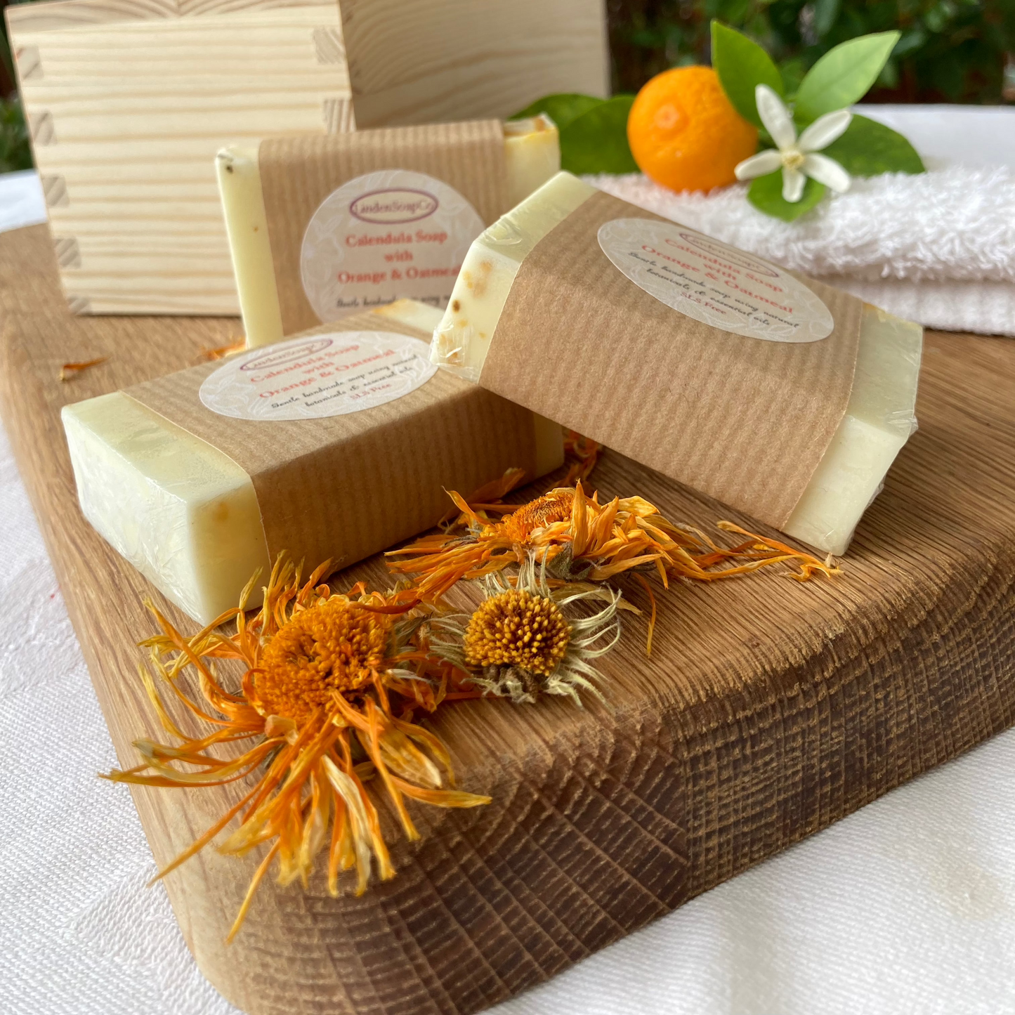 Calendula Soap with Orange & Oatmeal